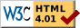 W3C Valid HTML 4.01